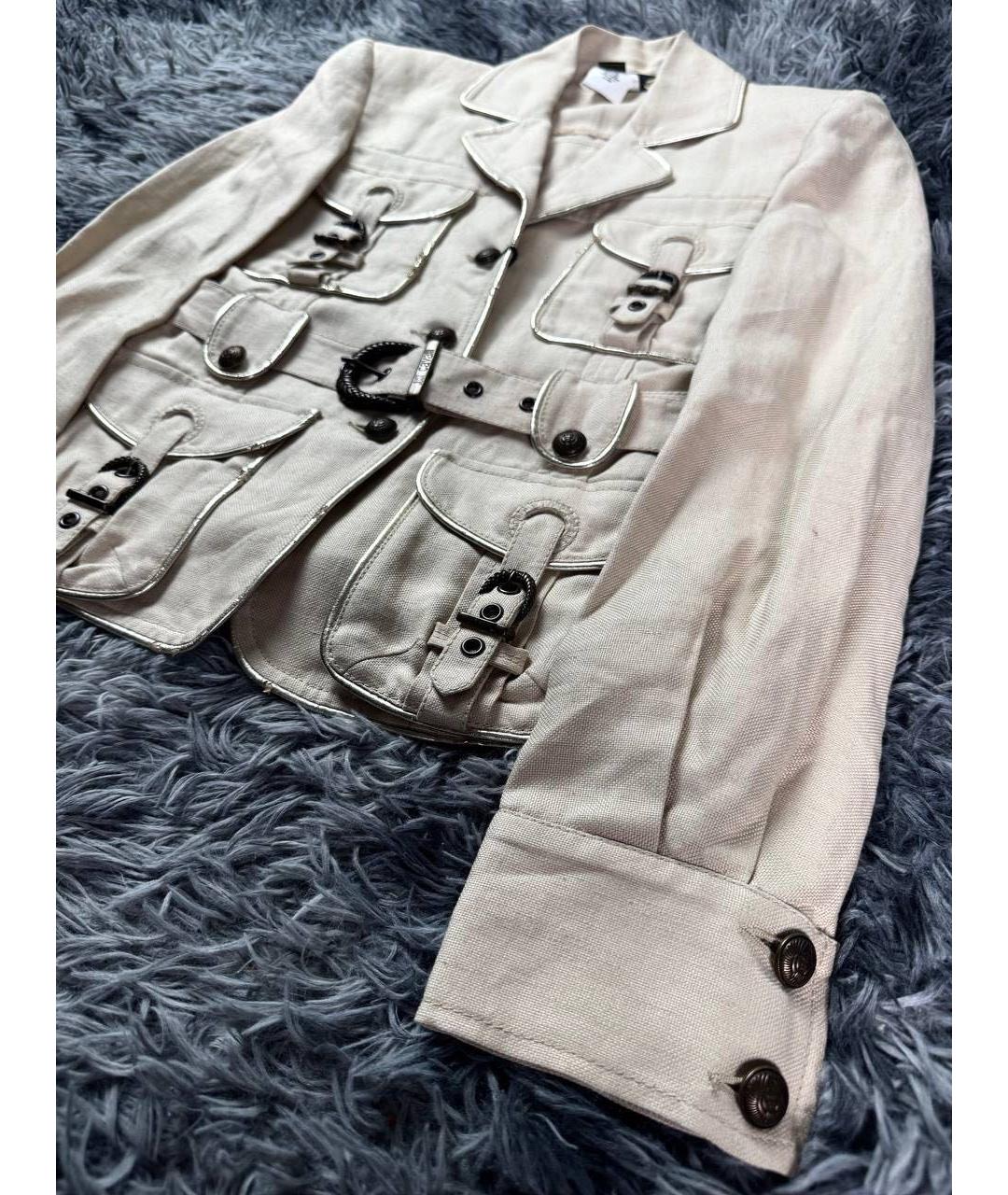 JUST CAVALLI Бежевая хлопковая куртка, фото 6