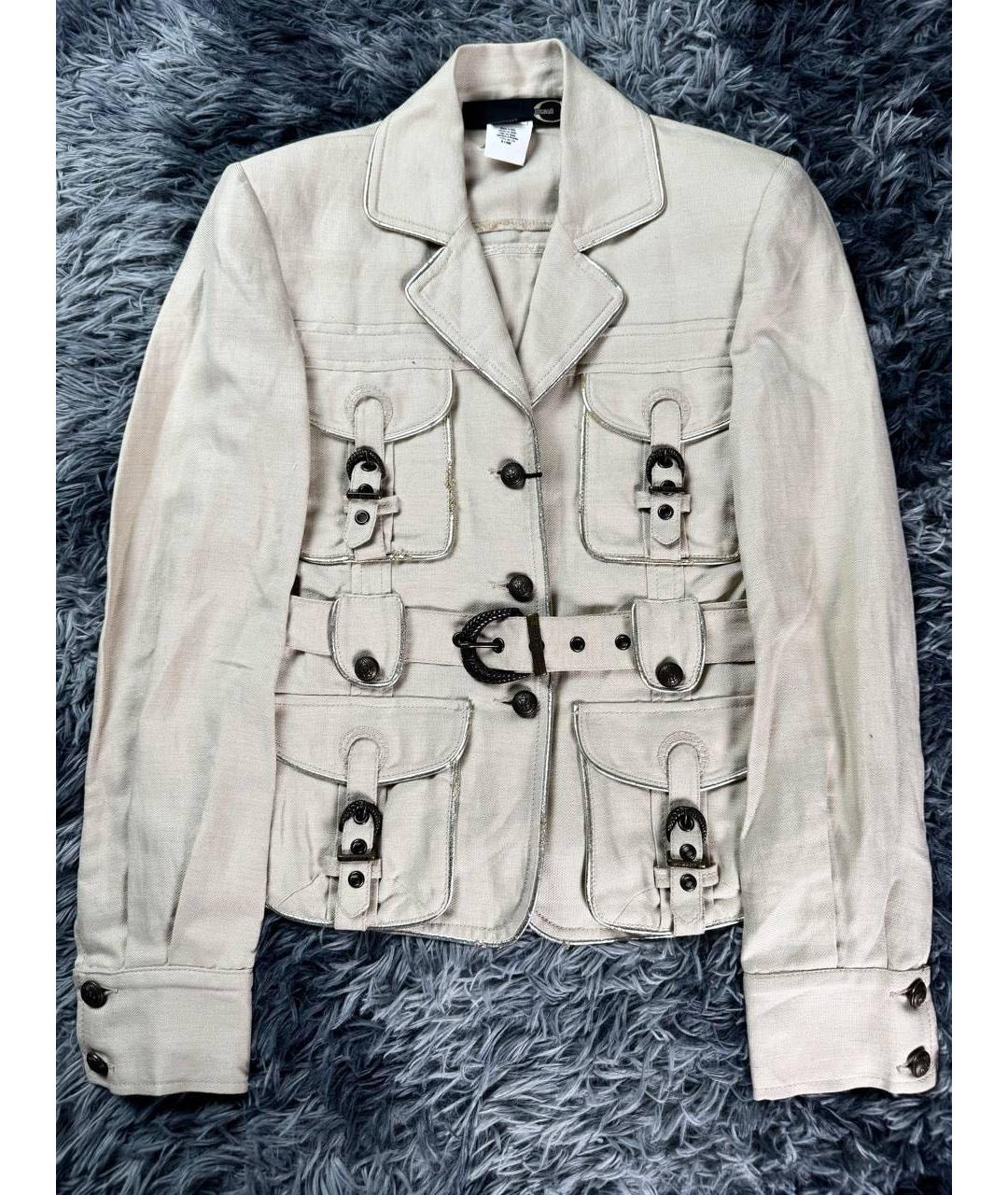 JUST CAVALLI Бежевая хлопковая куртка, фото 7