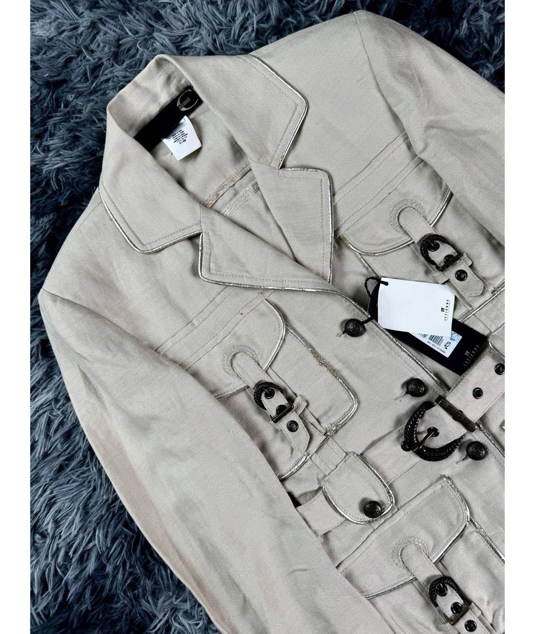 JUST CAVALLI Бежевая хлопковая куртка, фото 4