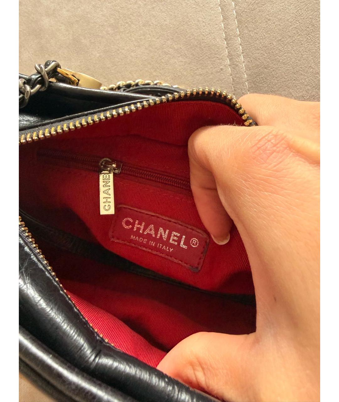 CHANEL Черная кожаная сумка через плечо, фото 7