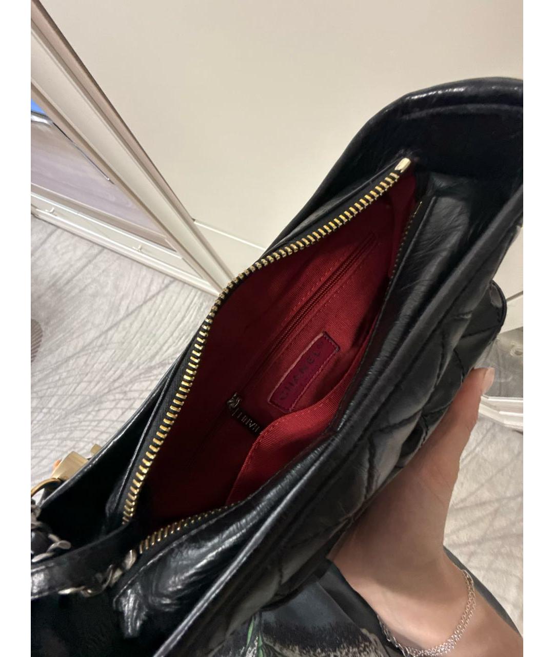 CHANEL Черная кожаная сумка через плечо, фото 4