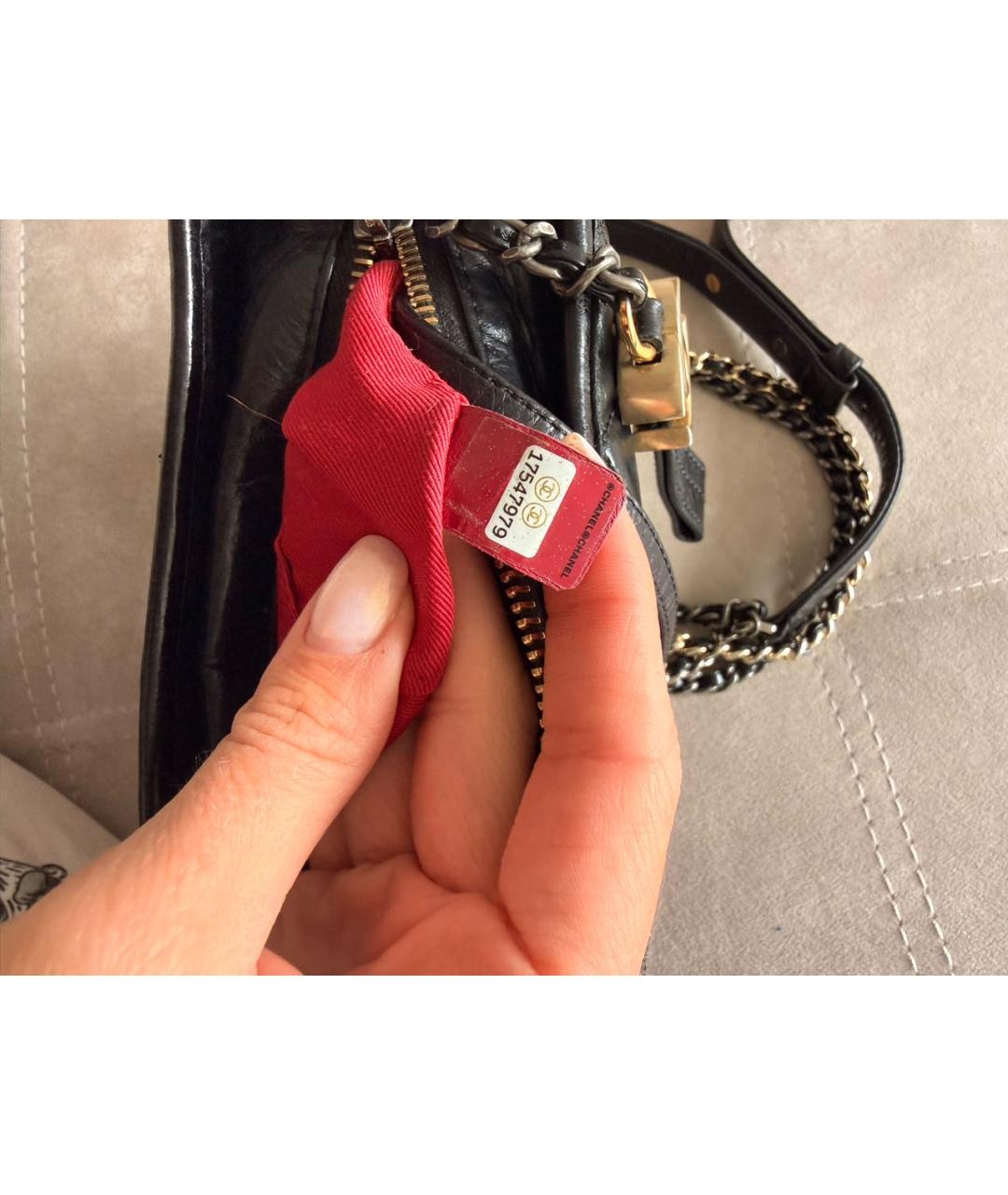 CHANEL Черная кожаная сумка через плечо, фото 6