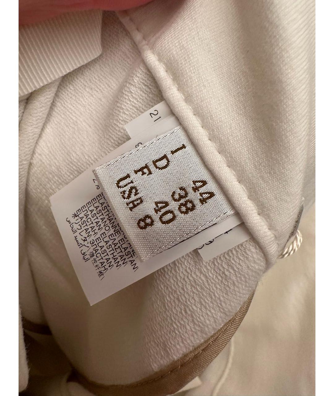 BRUNELLO CUCINELLI Белые хлопко-эластановые брюки широкие, фото 4