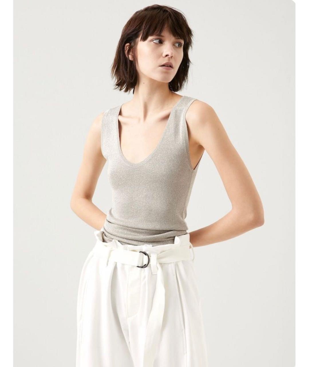 BRUNELLO CUCINELLI Белые хлопко-эластановые брюки широкие, фото 6