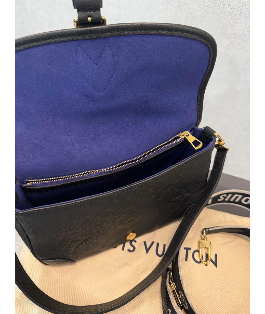 LOUIS VUITTON Черная кожаная сумка через плечо, фото 4