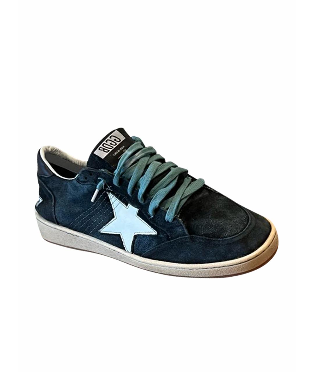 GOLDEN GOOSE DELUXE BRAND Темно-синие замшевые низкие кроссовки / кеды, фото 9
