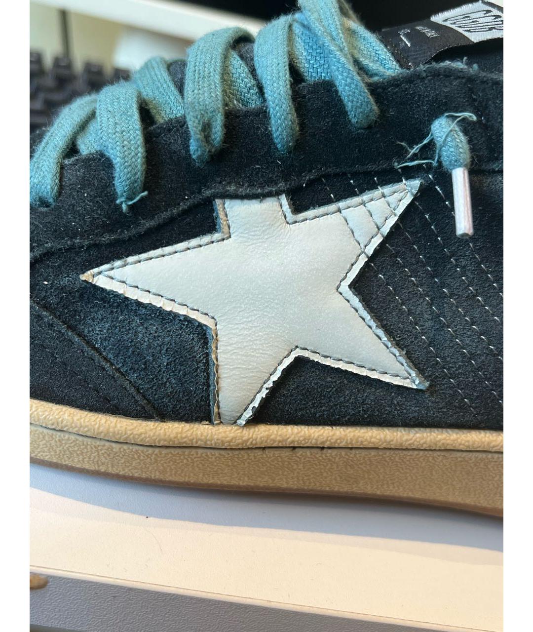 GOLDEN GOOSE DELUXE BRAND Темно-синие замшевые низкие кроссовки / кеды, фото 8