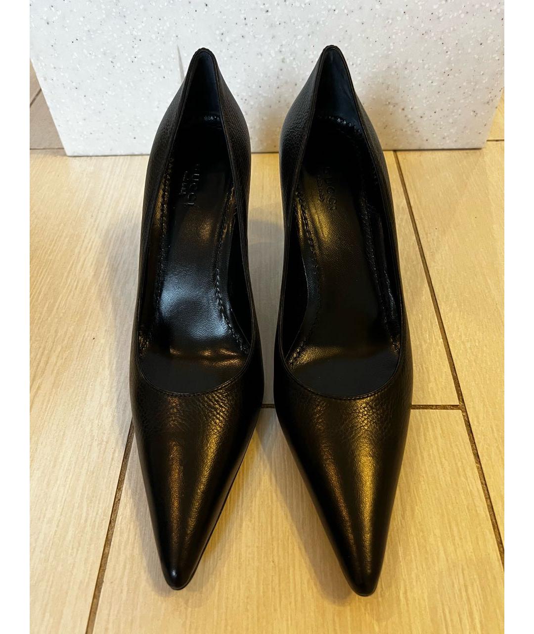 GUCCI Черные кожаные туфли, фото 2