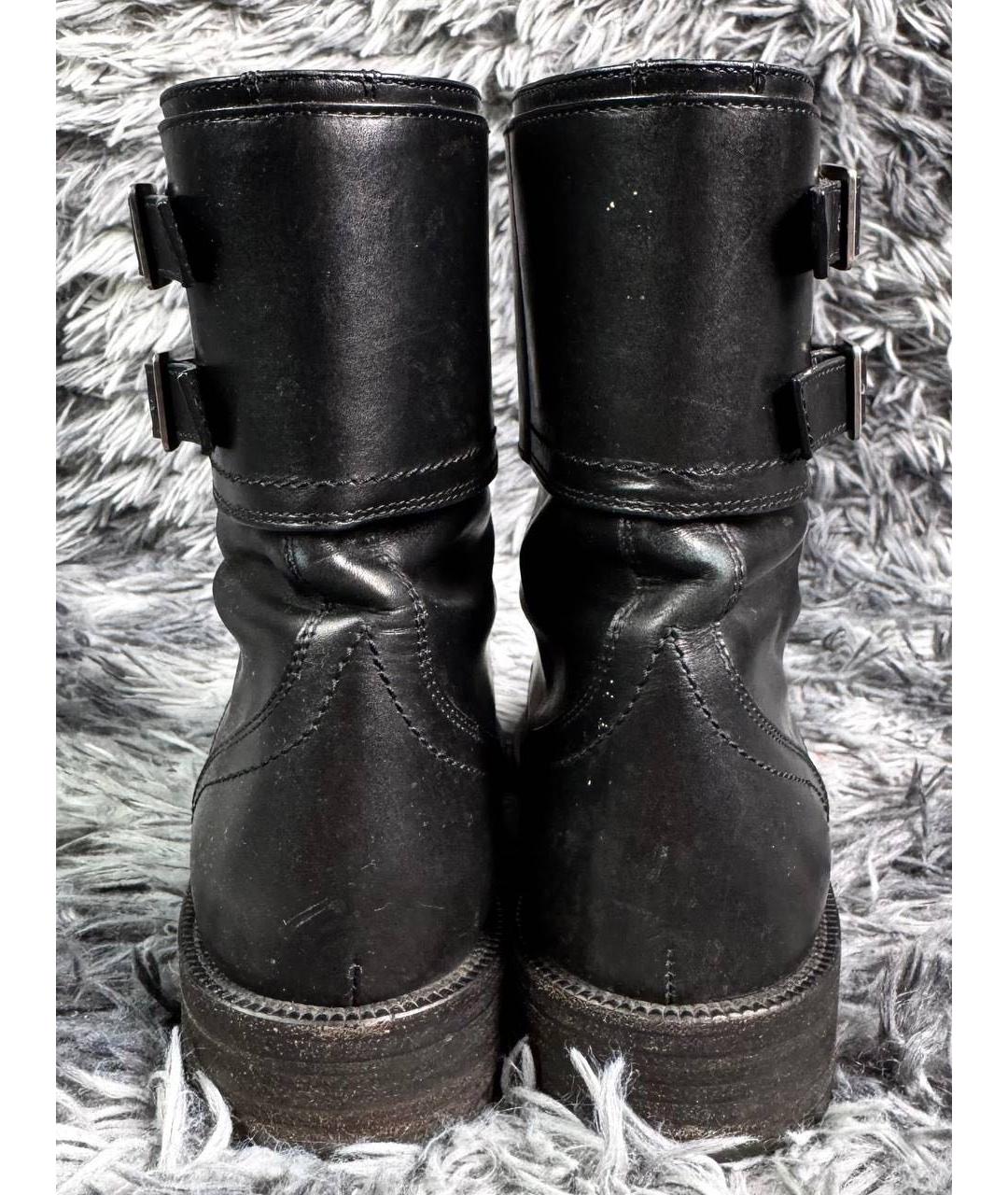 SAINT LAURENT Черные кожаные ботинки, фото 5