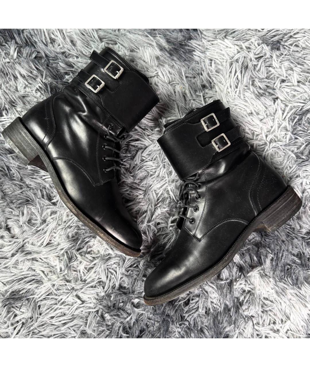 SAINT LAURENT Черные кожаные ботинки, фото 8