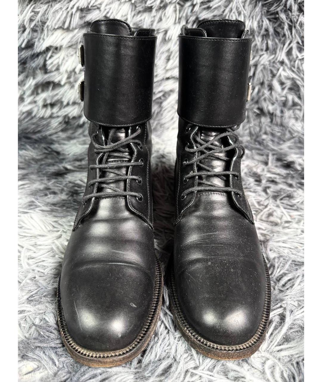 SAINT LAURENT Черные кожаные ботинки, фото 3