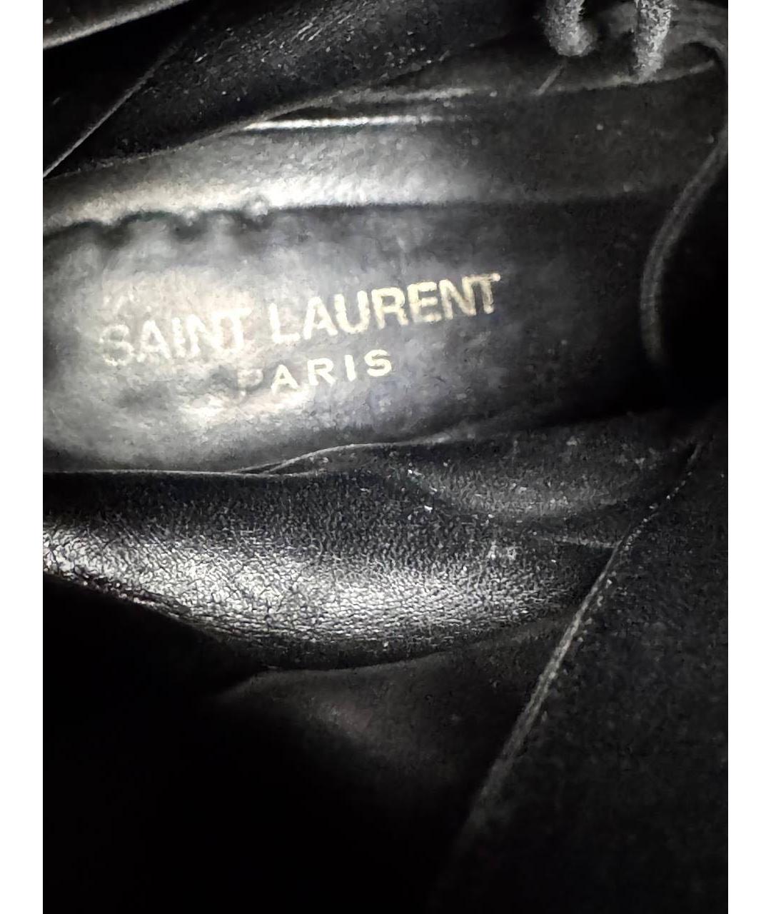 SAINT LAURENT Черные кожаные ботинки, фото 6