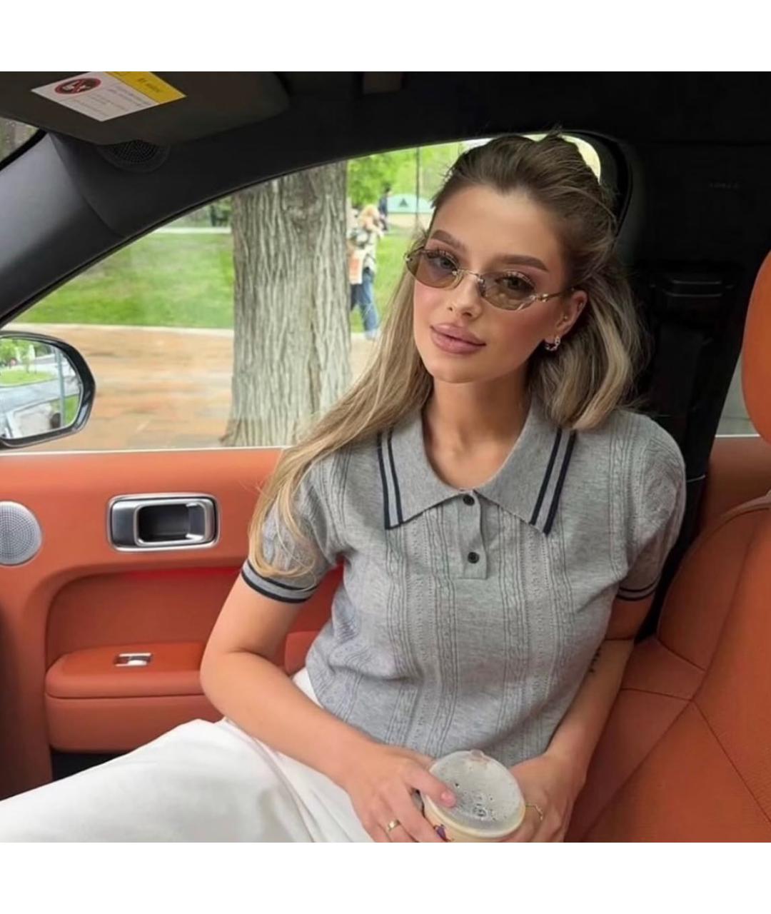 MIU MIU Желтые металлические солнцезащитные очки, фото 8