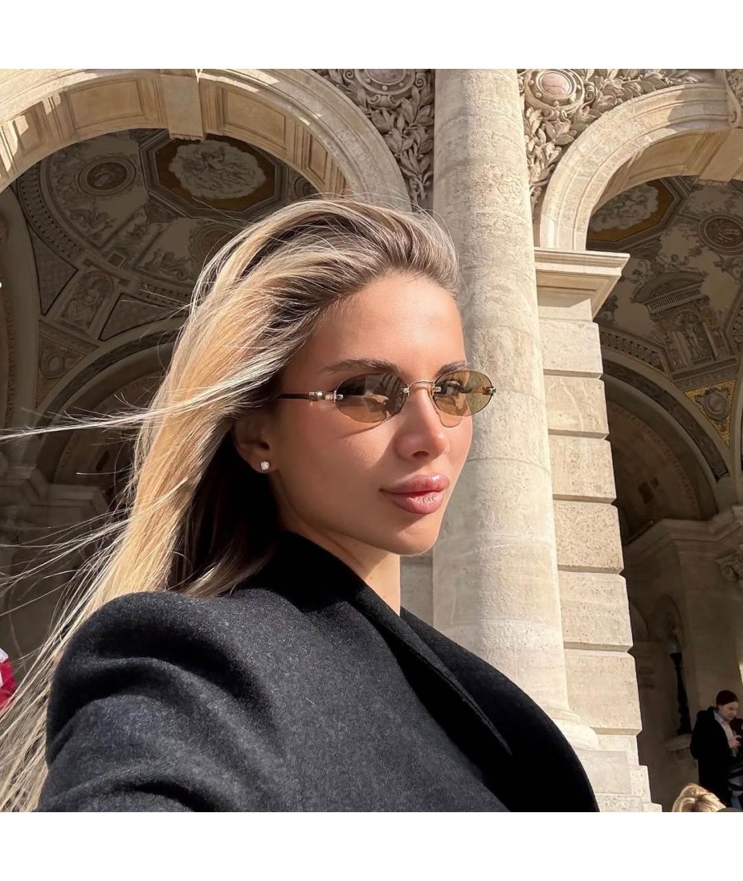 MIU MIU Желтые металлические солнцезащитные очки, фото 6