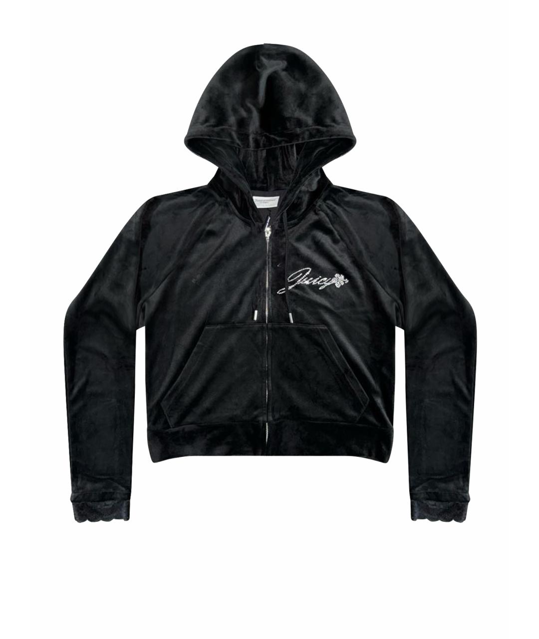 JUICY COUTURE Черный велюровый костюм с брюками, фото 2