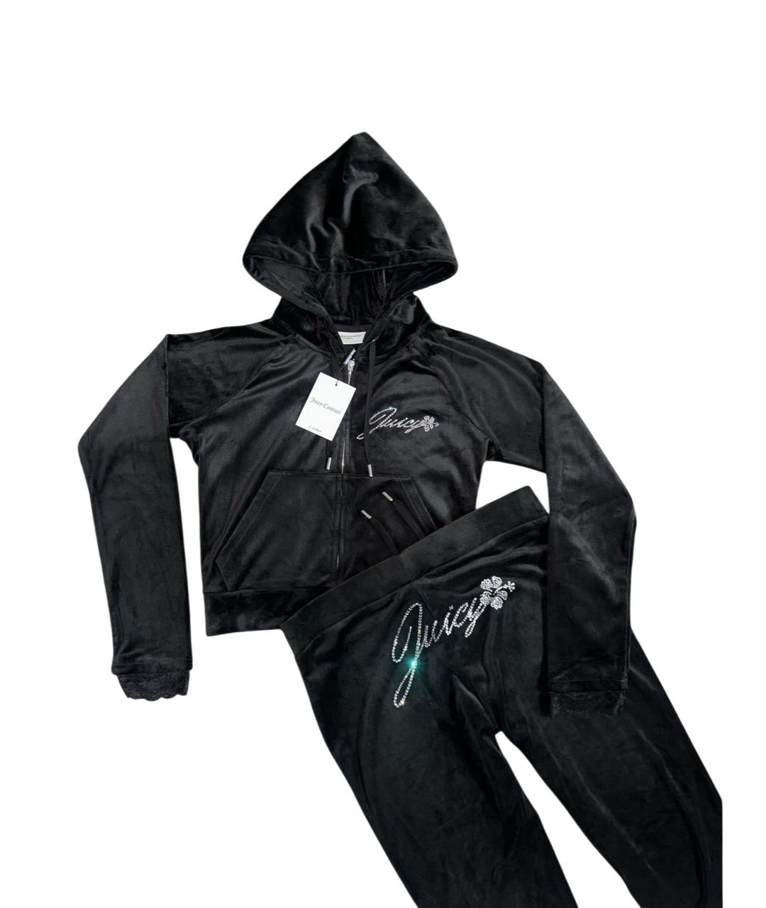 JUICY COUTURE Черный велюровый костюм с брюками, фото 1