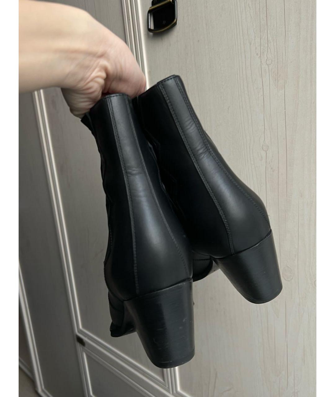 HERMES Черные кожаные полусапоги, фото 4
