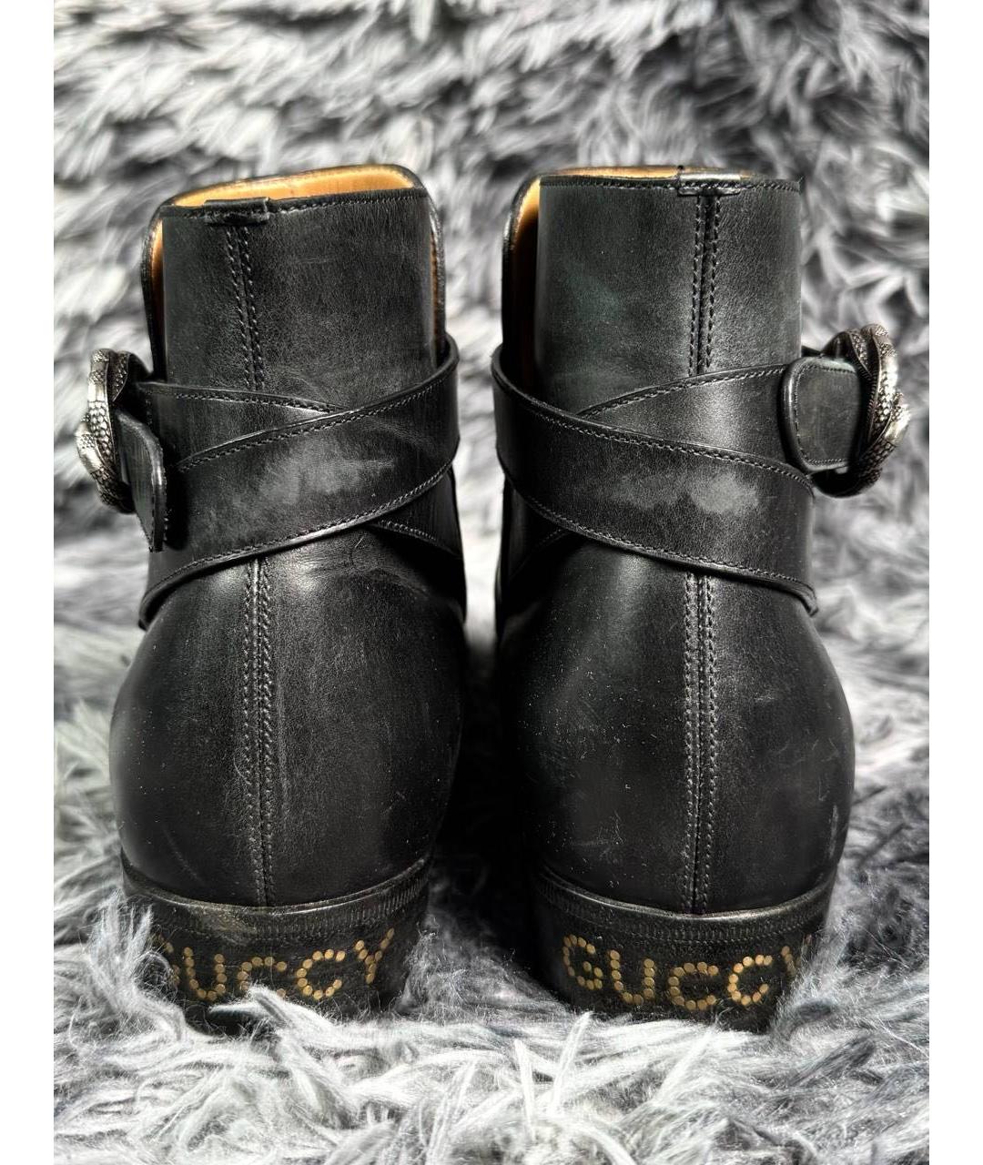 GUCCI Черные кожаные ботинки, фото 5