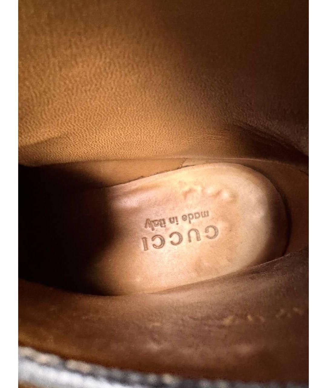 GUCCI Черные кожаные ботинки, фото 6