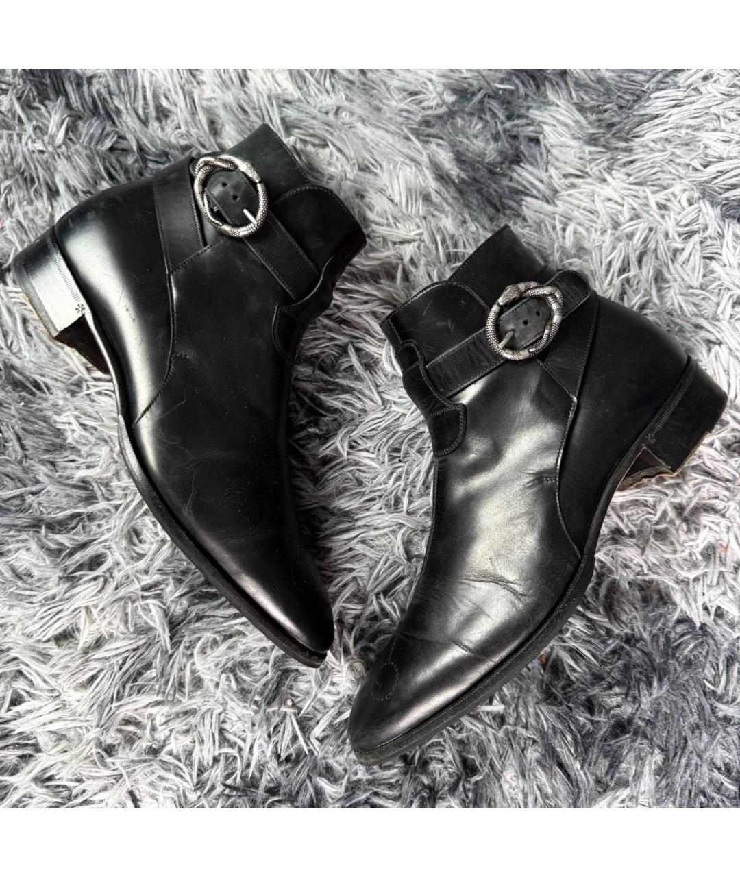 GUCCI Черные кожаные ботинки, фото 4
