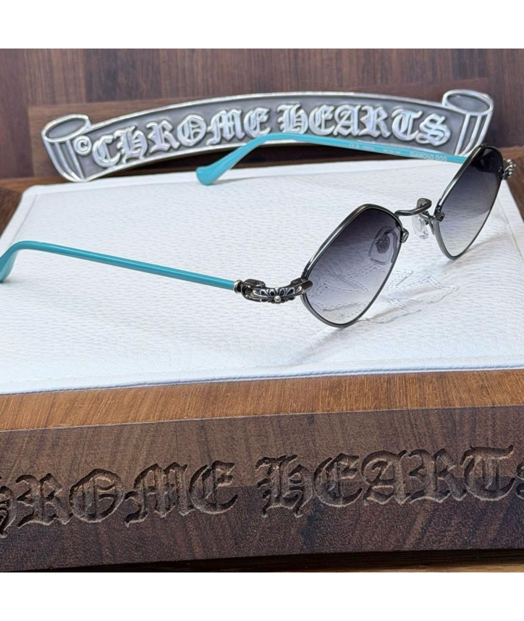 CHROME HEARTS Серебряные металлические солнцезащитные очки, фото 4