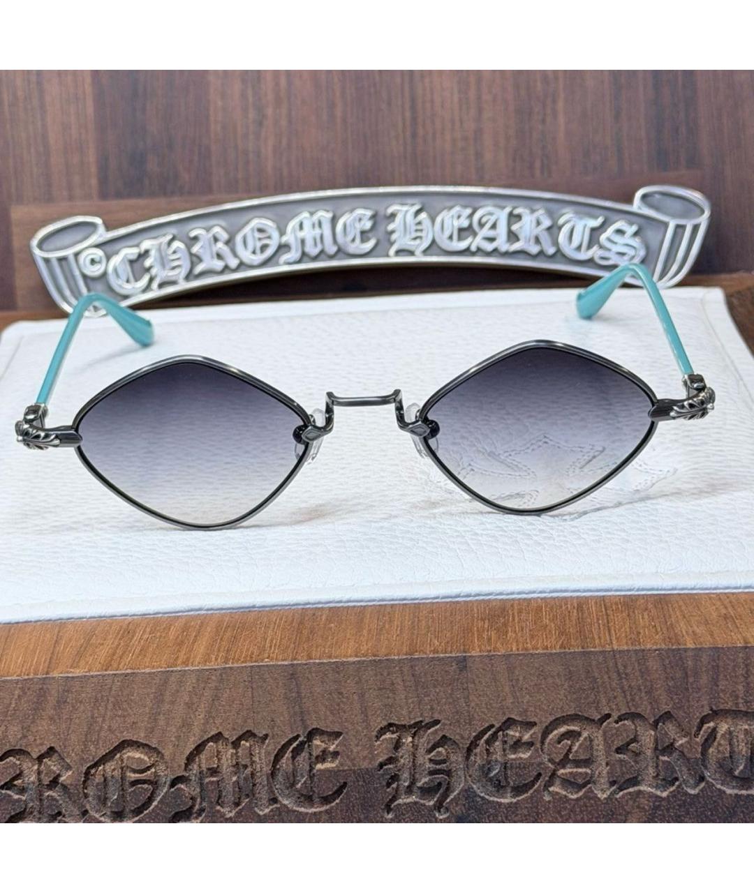 CHROME HEARTS Серебряные металлические солнцезащитные очки, фото 2