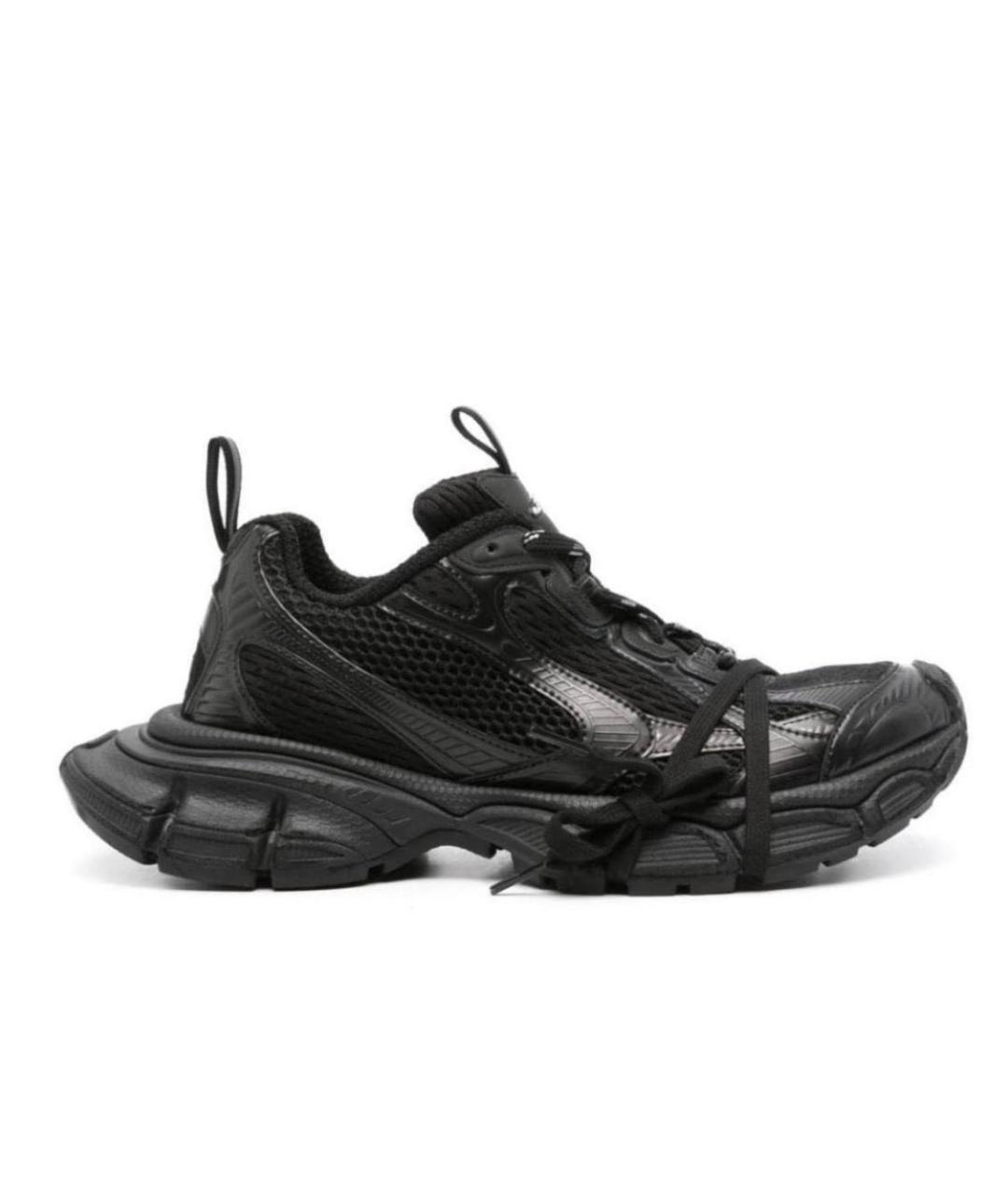 BALENCIAGA Черные кожаные кроссовки, фото 1