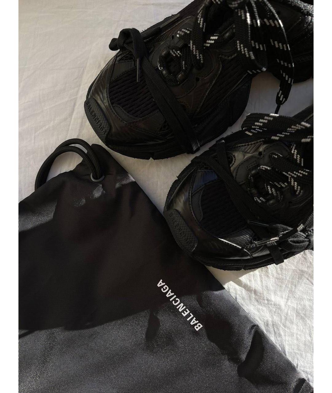 BALENCIAGA Черные кожаные кроссовки, фото 3