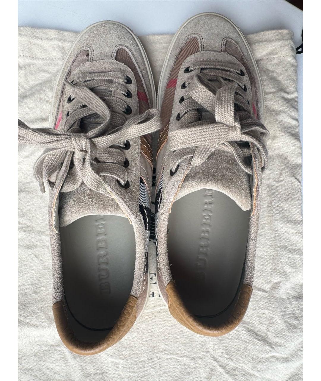 BURBERRY Бежевые замшевые кеды, фото 3