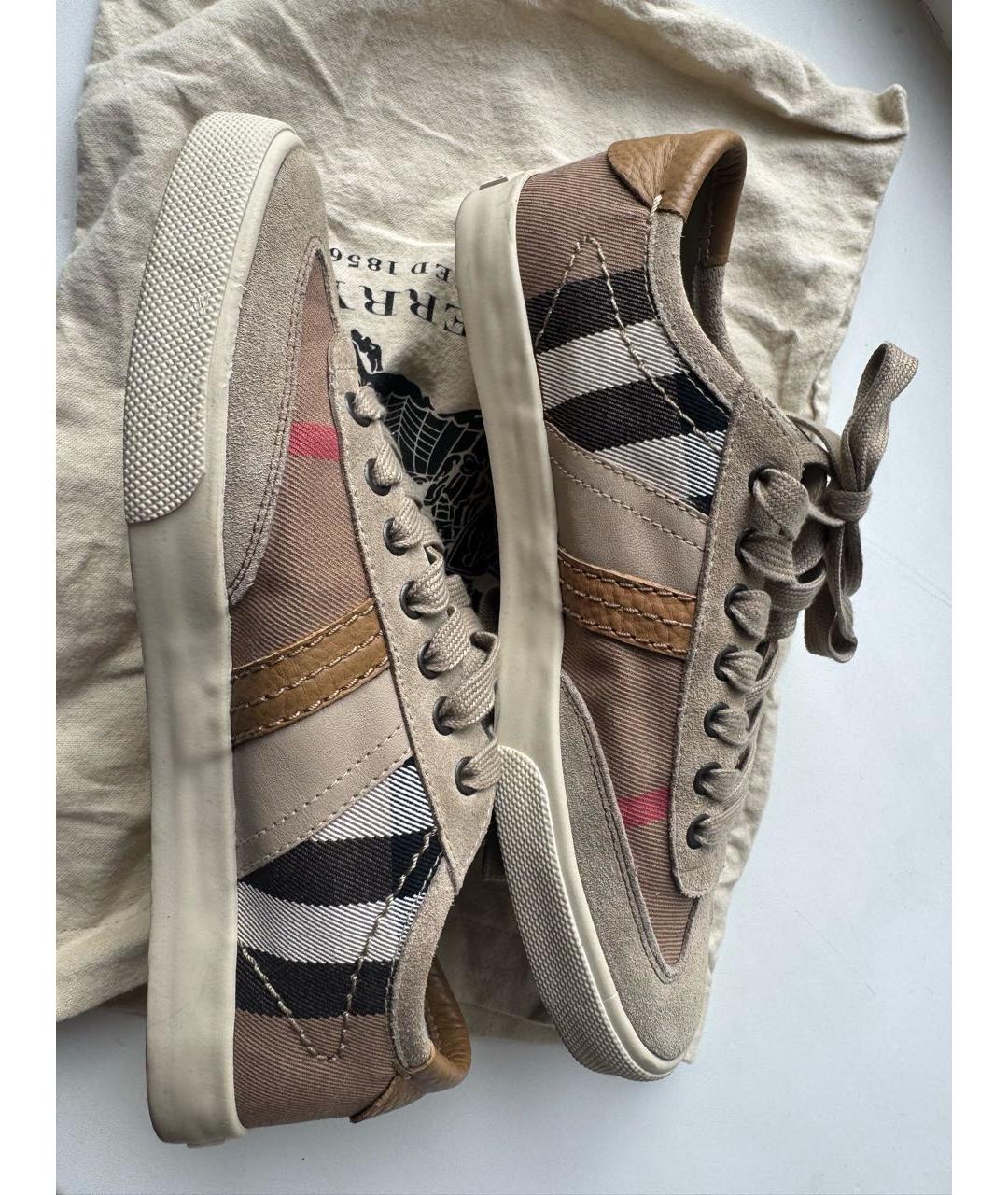 BURBERRY Бежевые замшевые кеды, фото 7