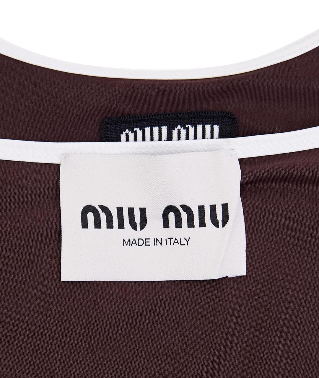 MIU MIU Коричневое полиамидовое повседневное платье, фото 6