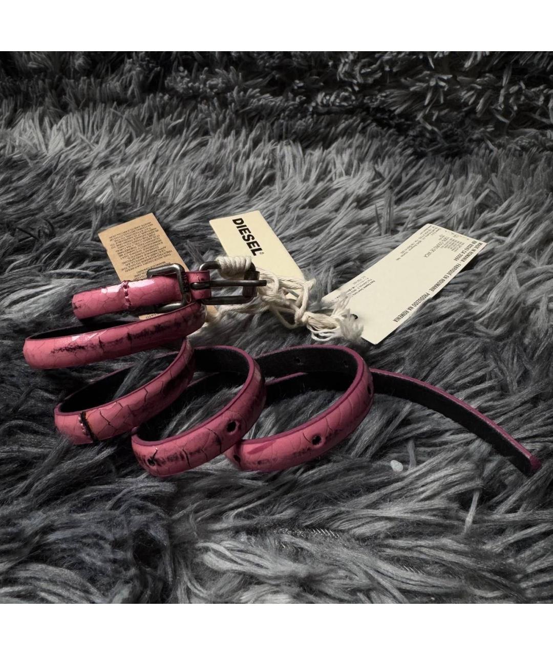 DIESEL Розовый кожаный ремень, фото 3