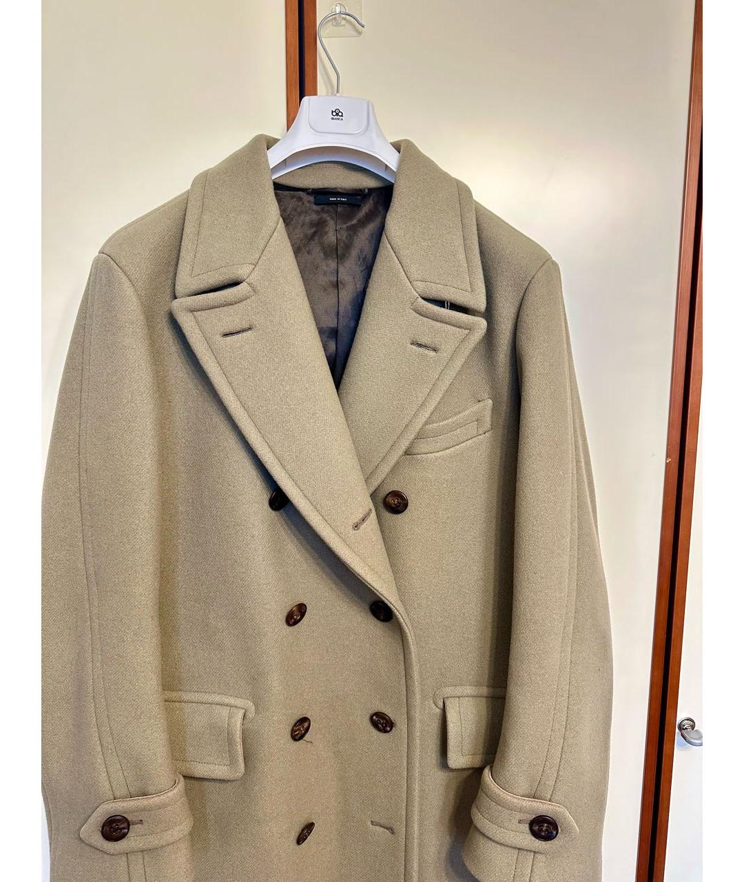 TOM FORD Хаки шерстяное пальто, фото 3