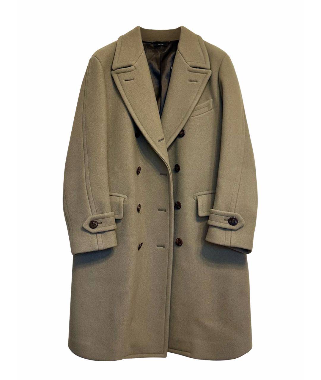 TOM FORD Хаки шерстяное пальто, фото 1