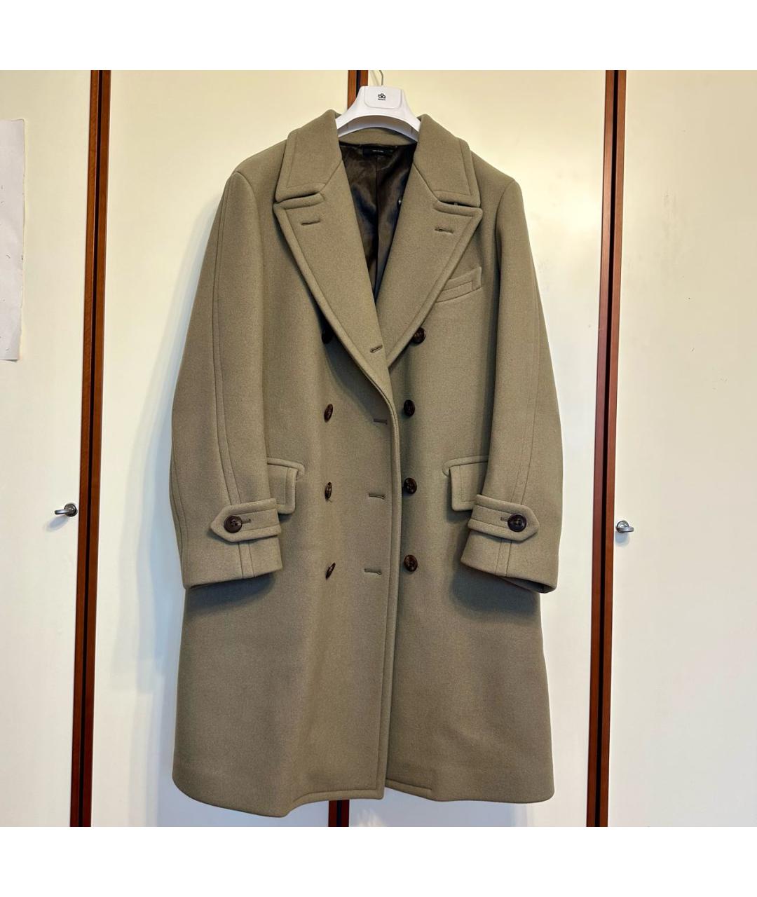 TOM FORD Хаки шерстяное пальто, фото 9