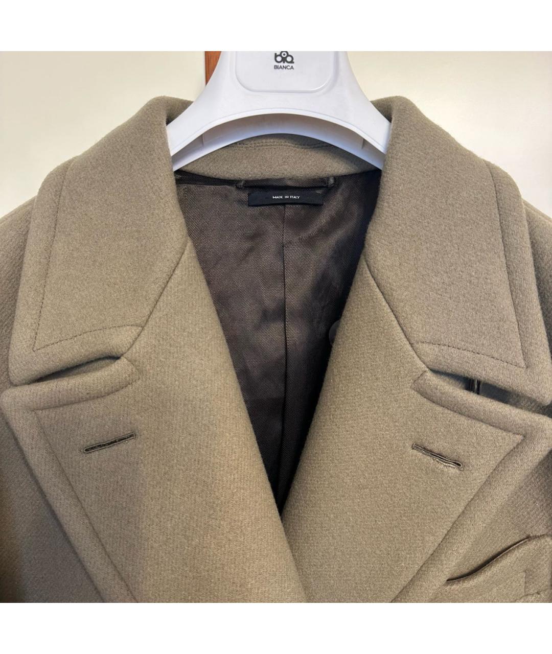 TOM FORD Хаки шерстяное пальто, фото 4