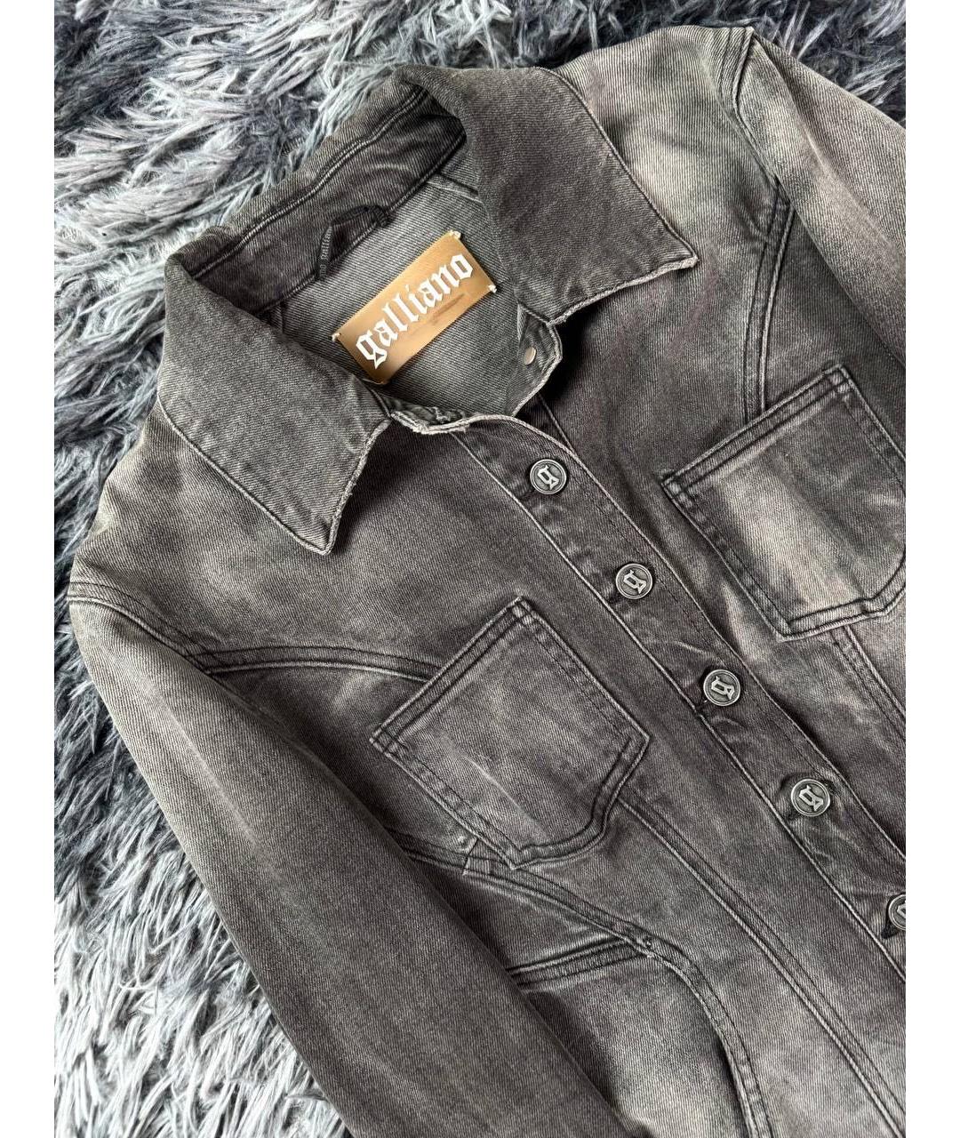 JOHN GALLIANO Серая хлопковая куртка, фото 4