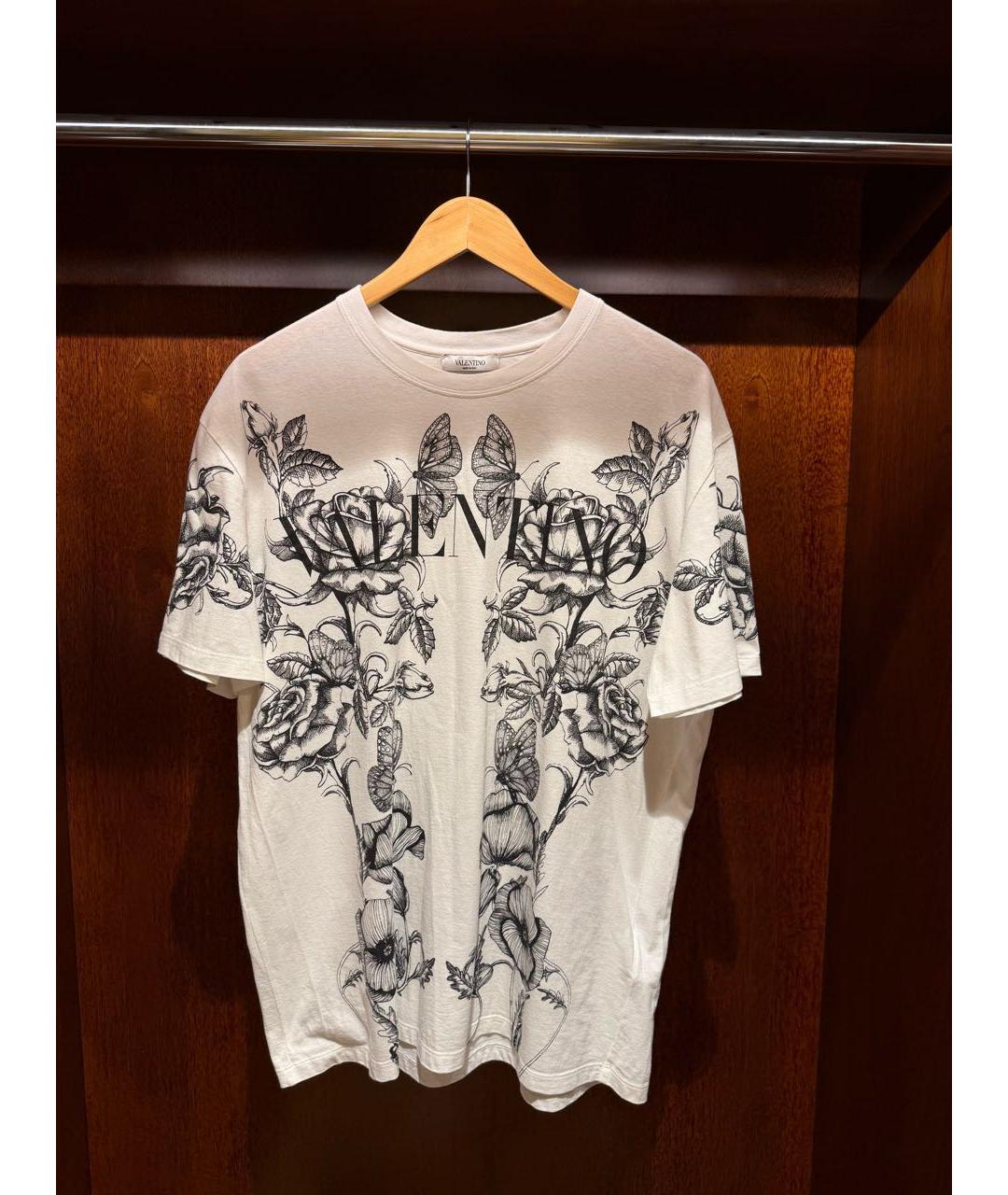 VALENTINO Белая хлопковая футболка, фото 2