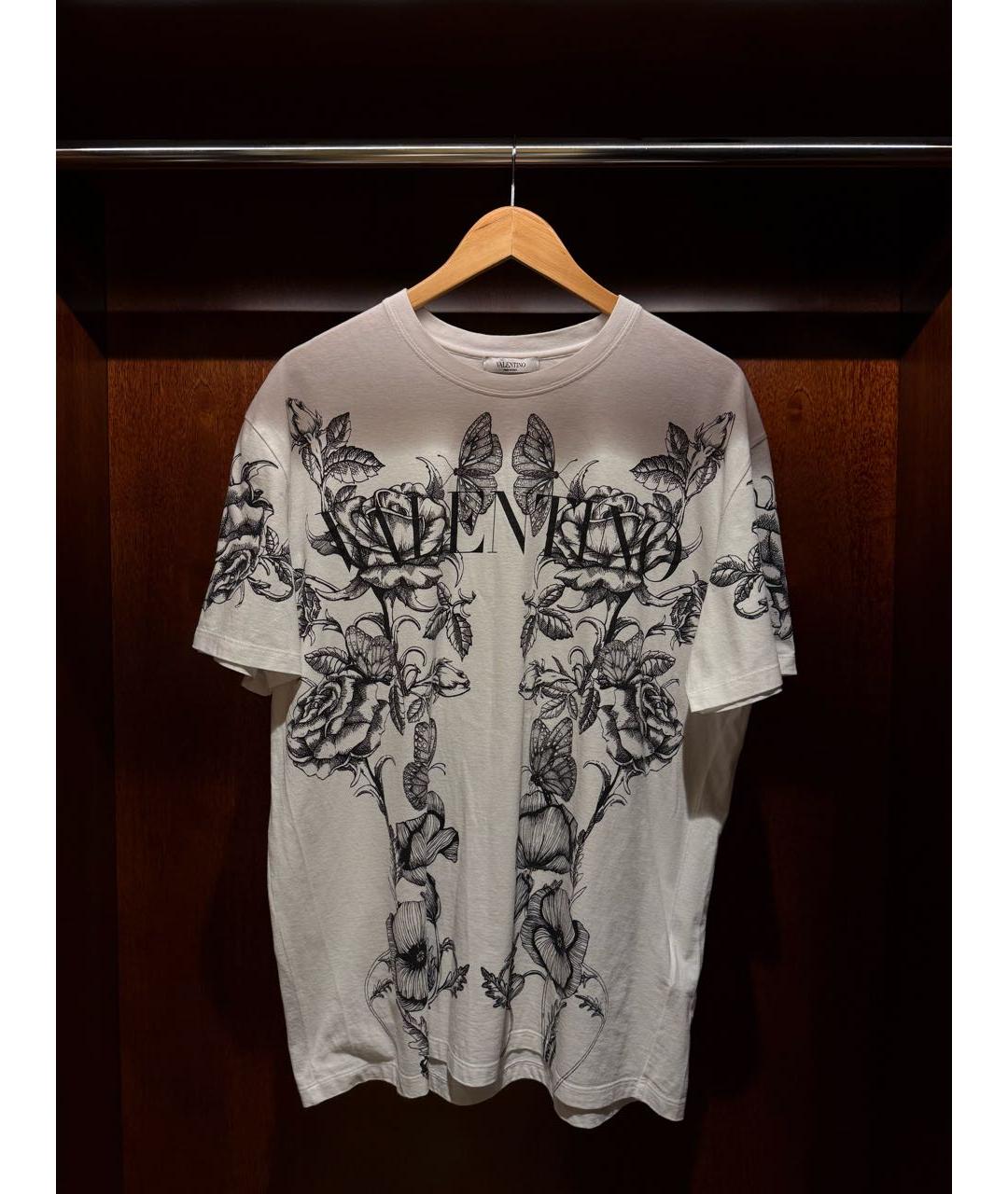 VALENTINO Белая хлопковая футболка, фото 3