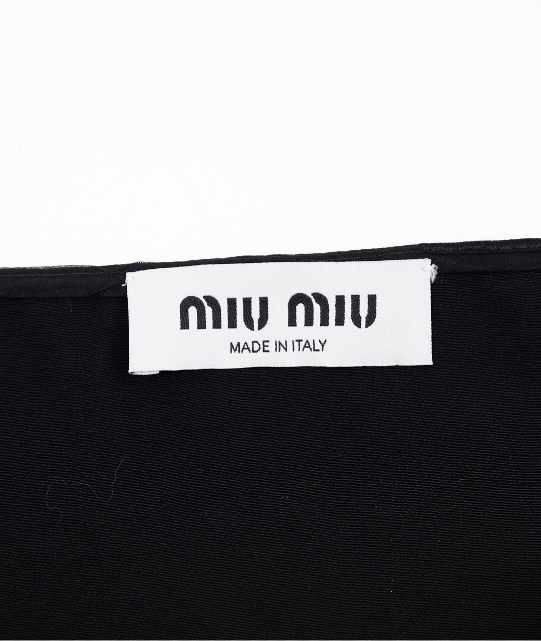 MIU MIU Черная вискозная майка, фото 3