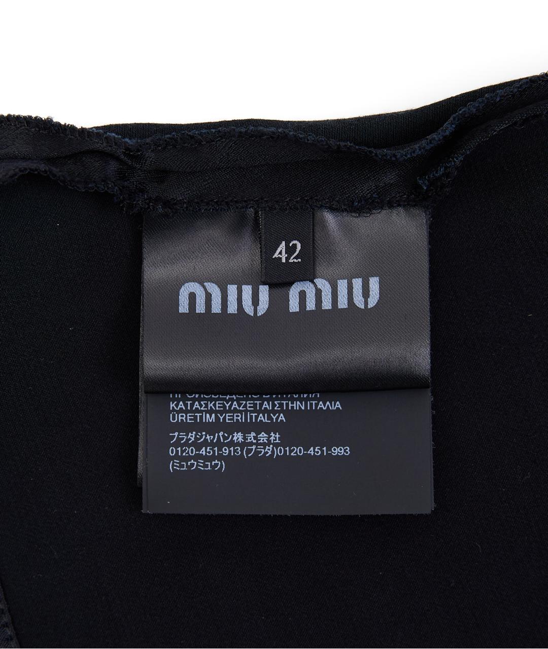 MIU MIU Черная вискозная майка, фото 4