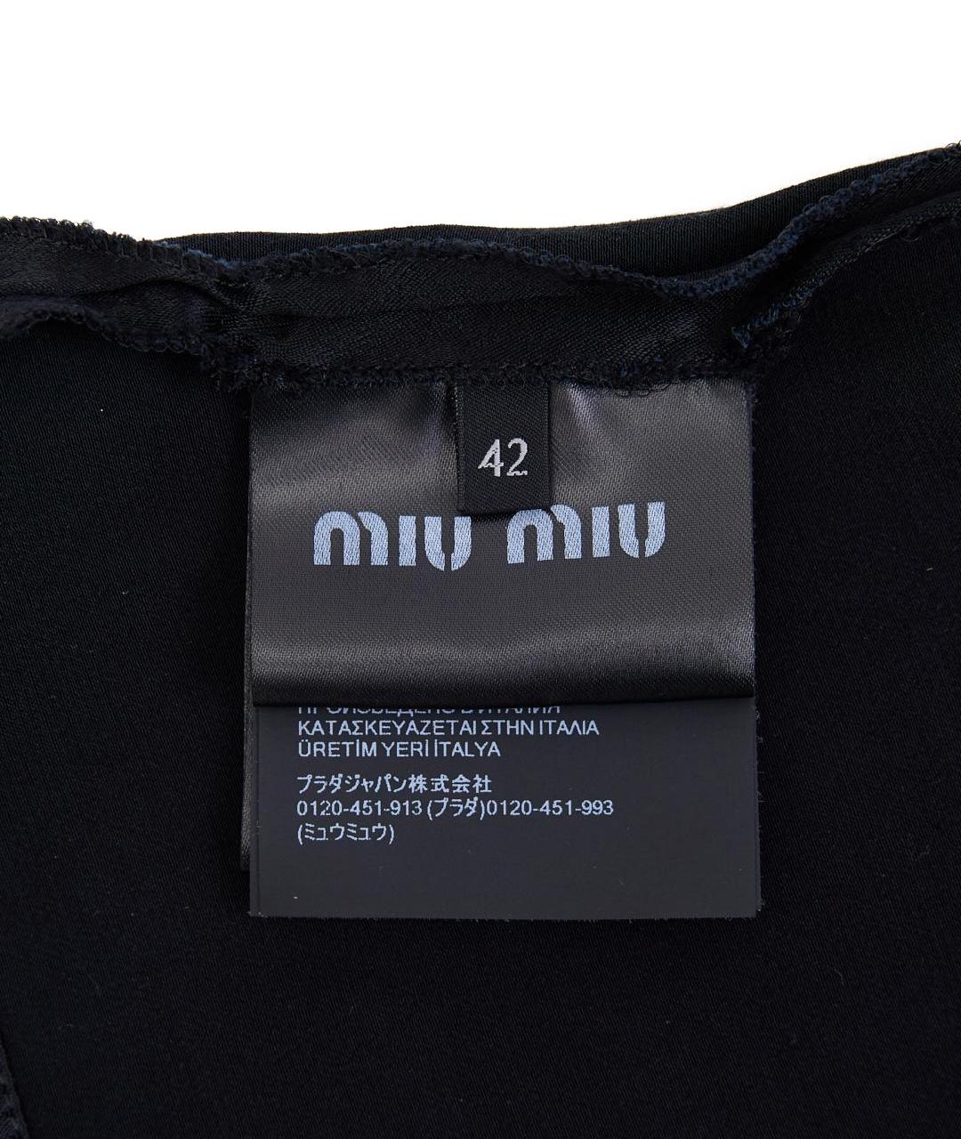 MIU MIU Черная вискозная майка, фото 8