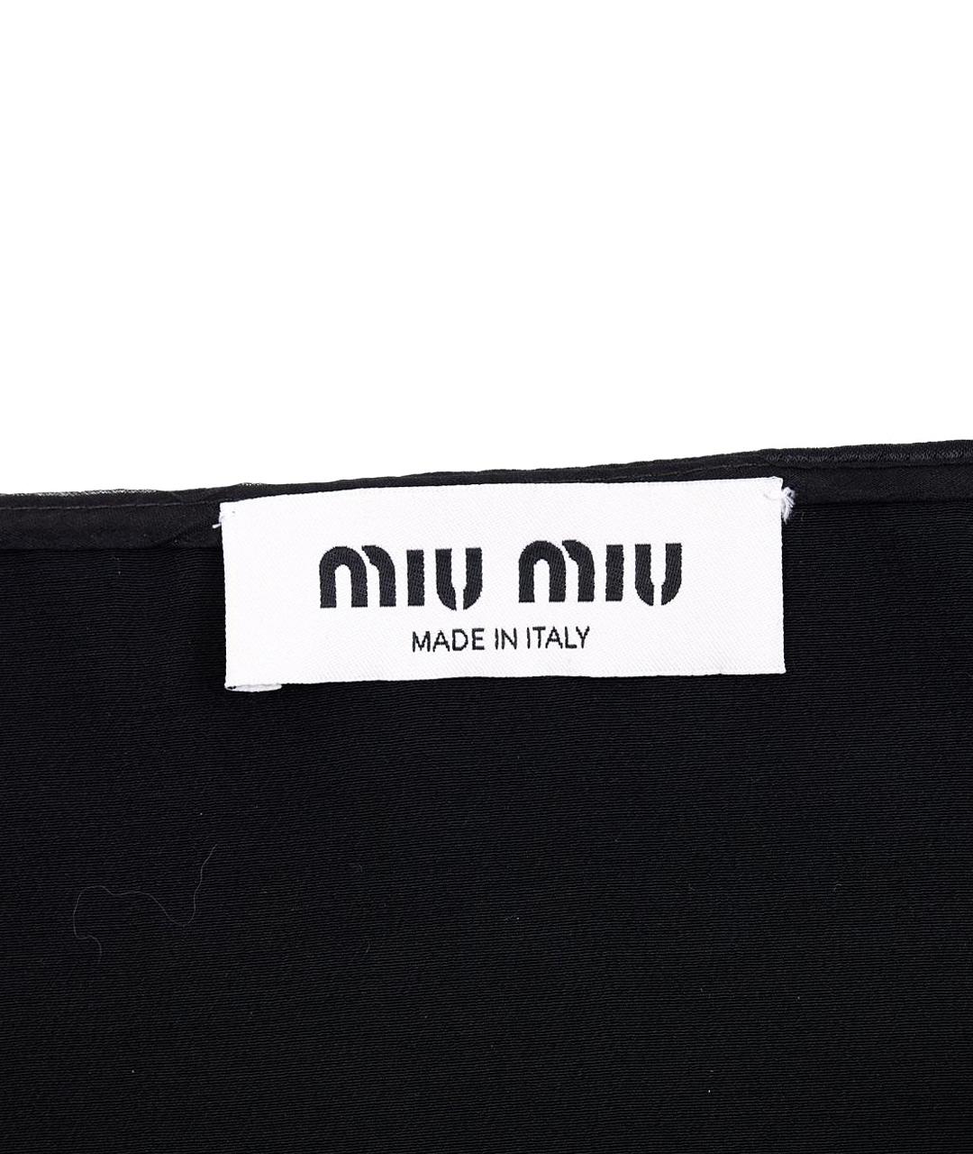 MIU MIU Черная вискозная майка, фото 9