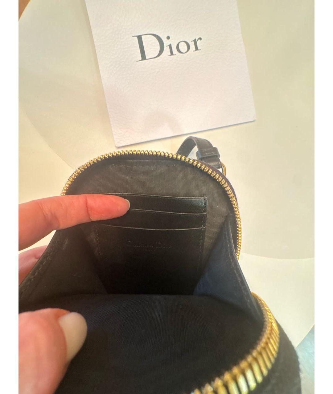 CHRISTIAN DIOR Черная кожаная сумка через плечо, фото 3