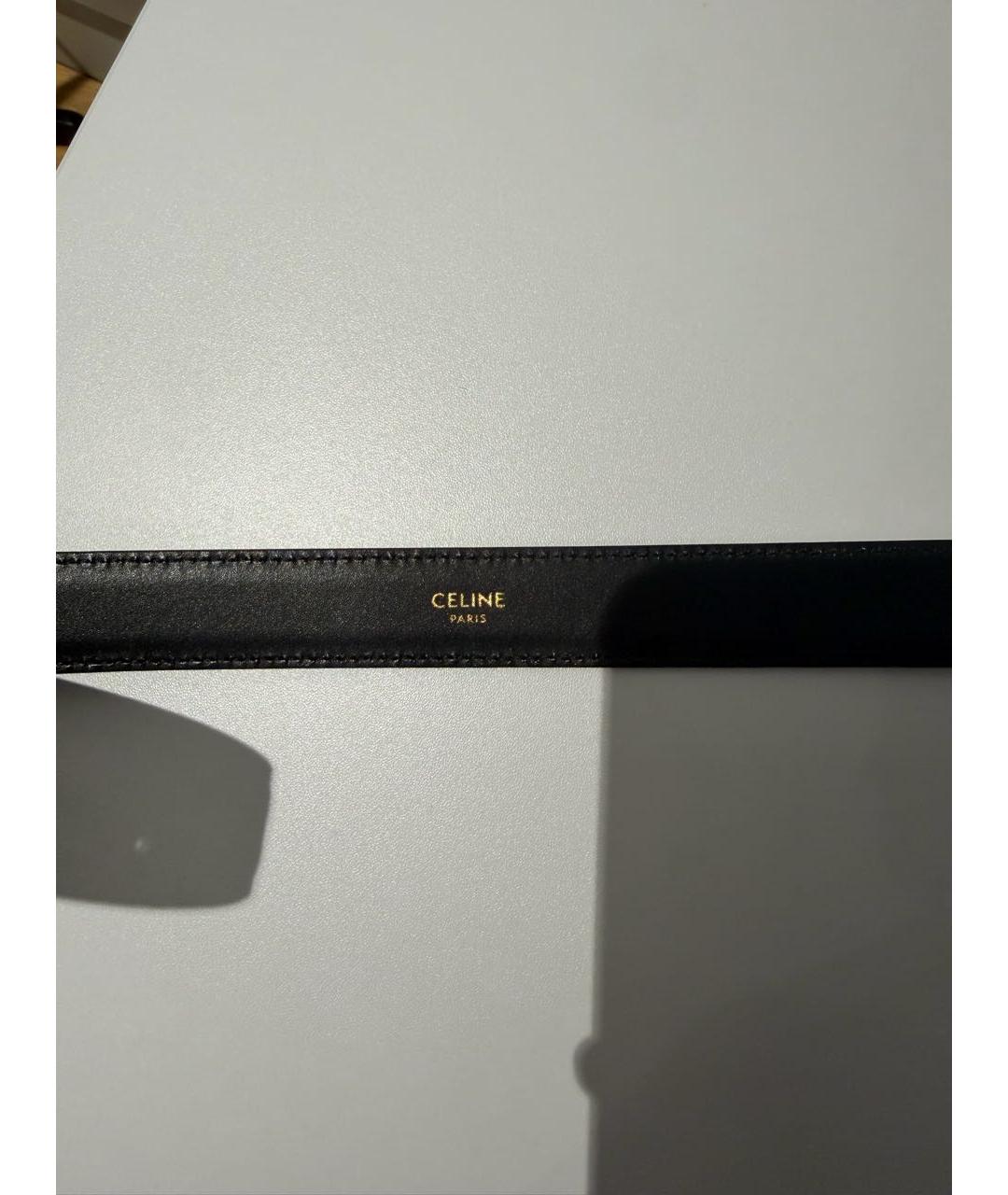 CELINE Черный кожаный ремень, фото 3