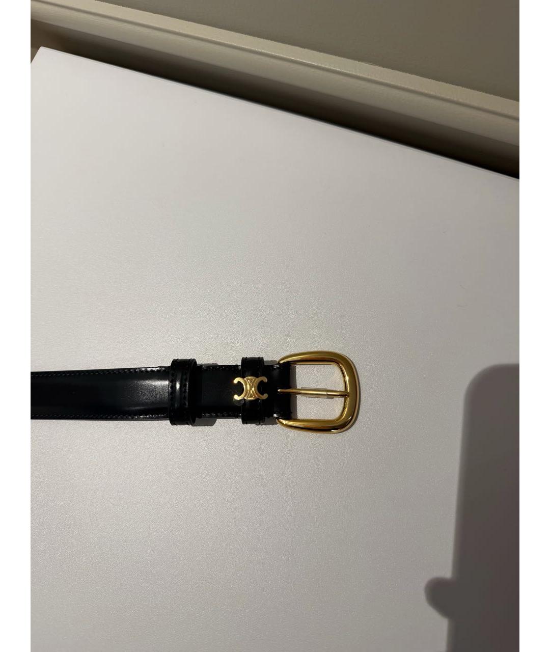 CELINE Черный кожаный ремень, фото 2