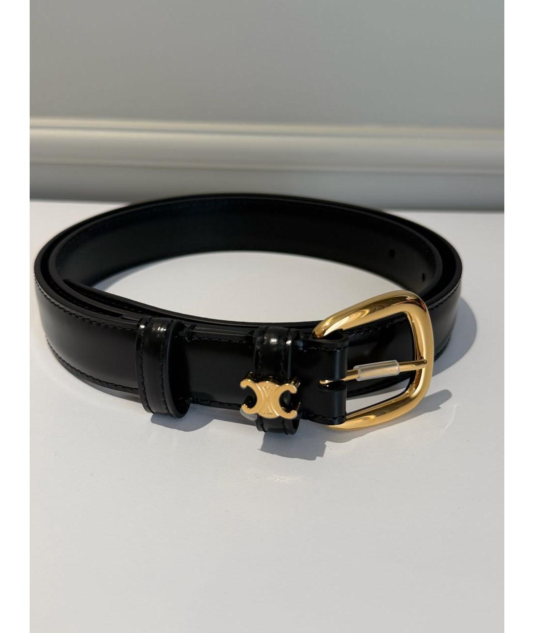 CELINE Черный кожаный ремень, фото 5