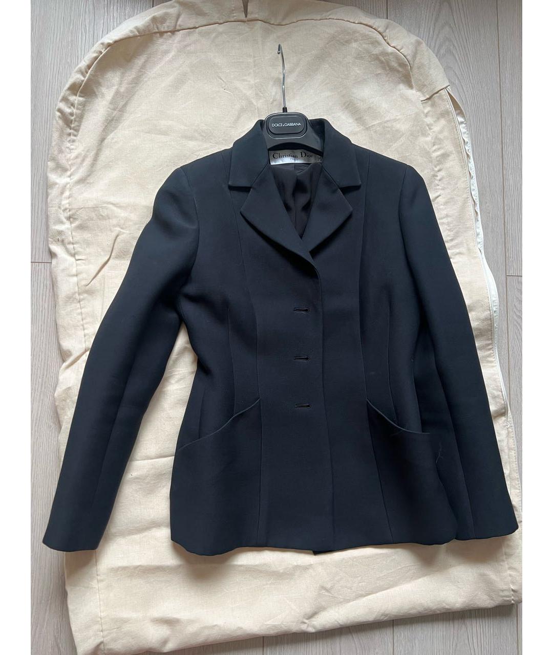 CHRISTIAN DIOR Темно-синий вискозный жакет/пиджак, фото 8
