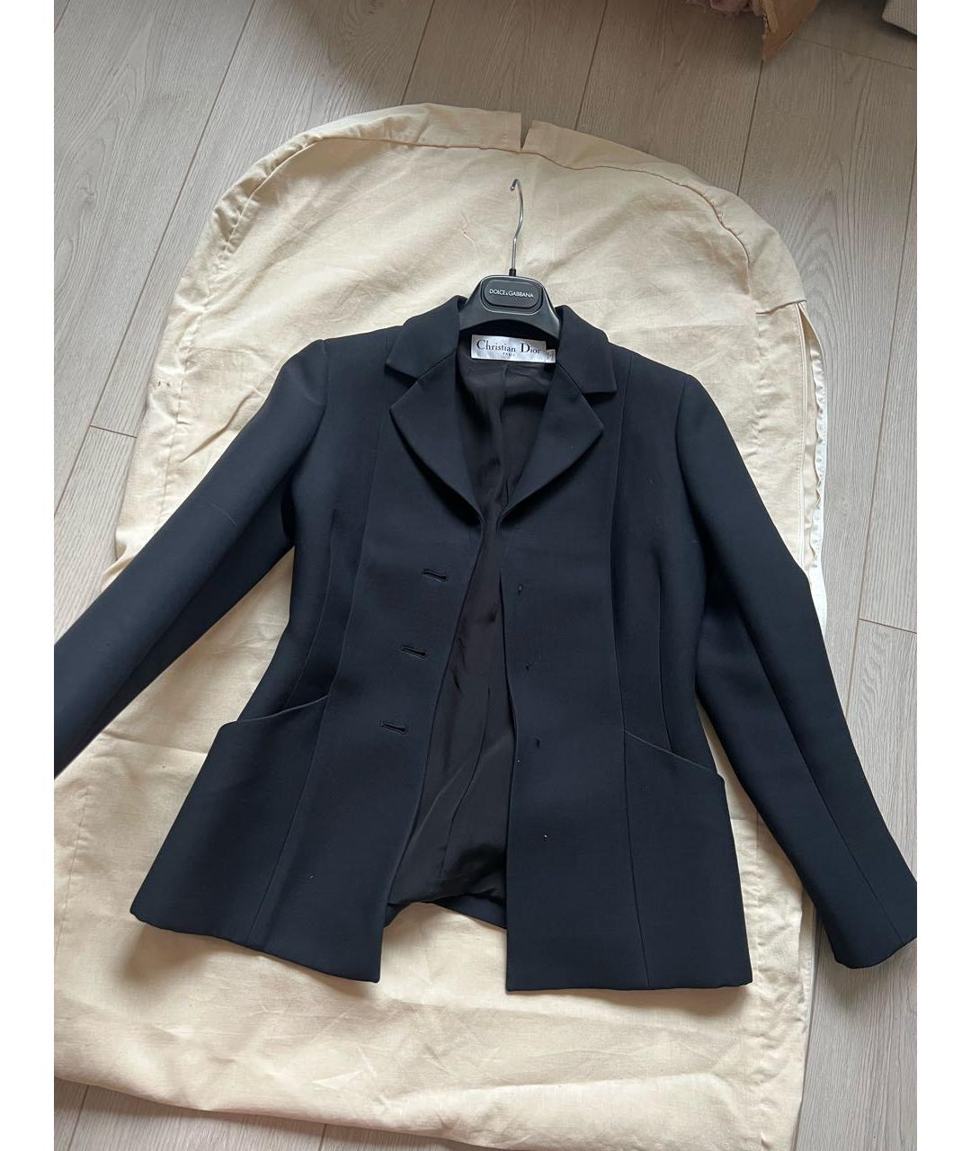 CHRISTIAN DIOR Темно-синий вискозный жакет/пиджак, фото 2