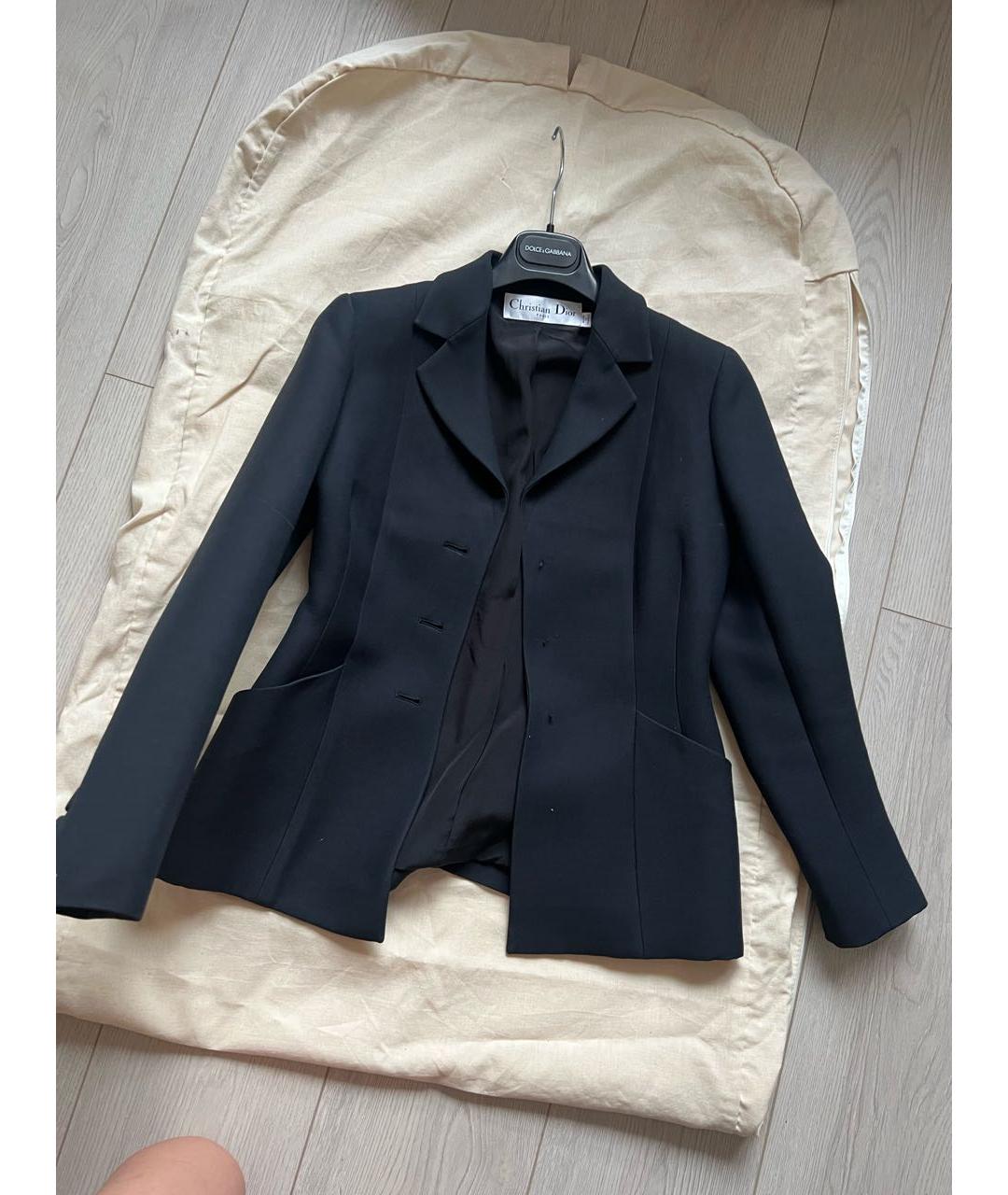 CHRISTIAN DIOR Темно-синий вискозный жакет/пиджак, фото 3